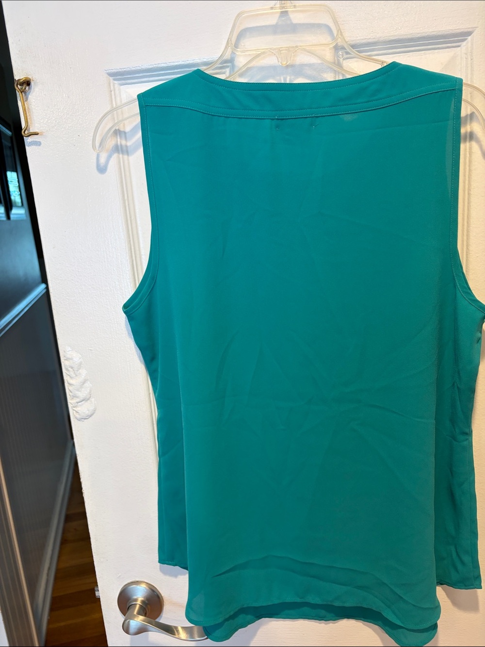 Van Heusen Teal Sleeveless Pleat-Front Tank - Picture 3 of 3